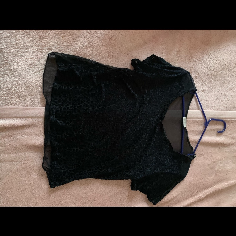 Black mesh top